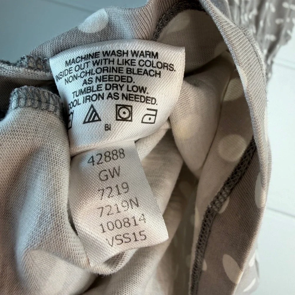 Hanna‎ Andersson 100 4T Gray White Polka Dot Dress 100% Cotton